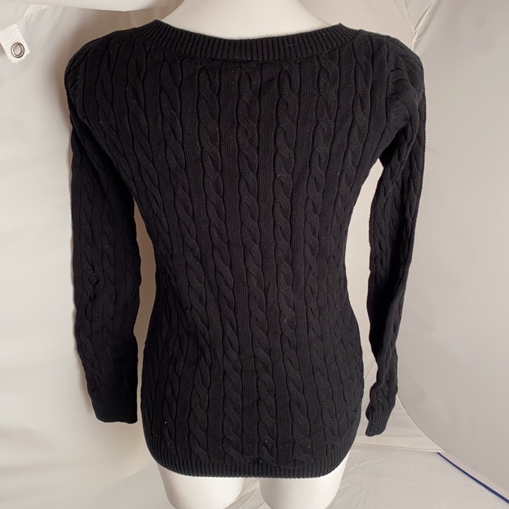 Lacoste black cable knit sweater 38 - Picture 3 of 11